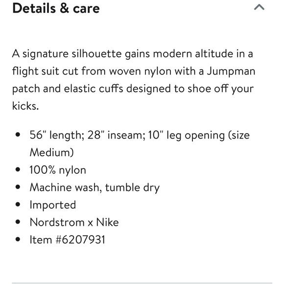 NWT JORDAN Essentials Flight Suit SMALL - Picture 7 of 11